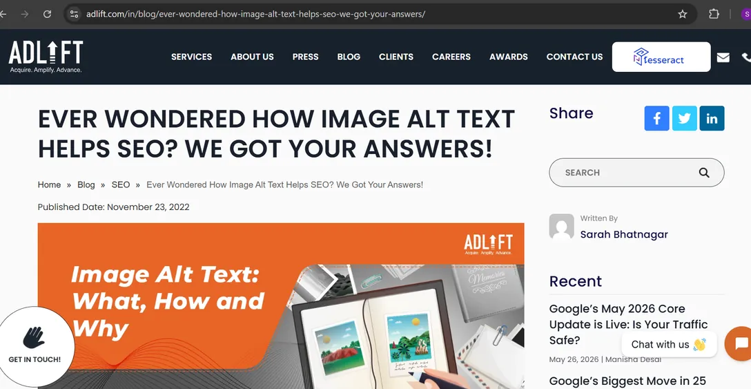 ADLIFT article webpage